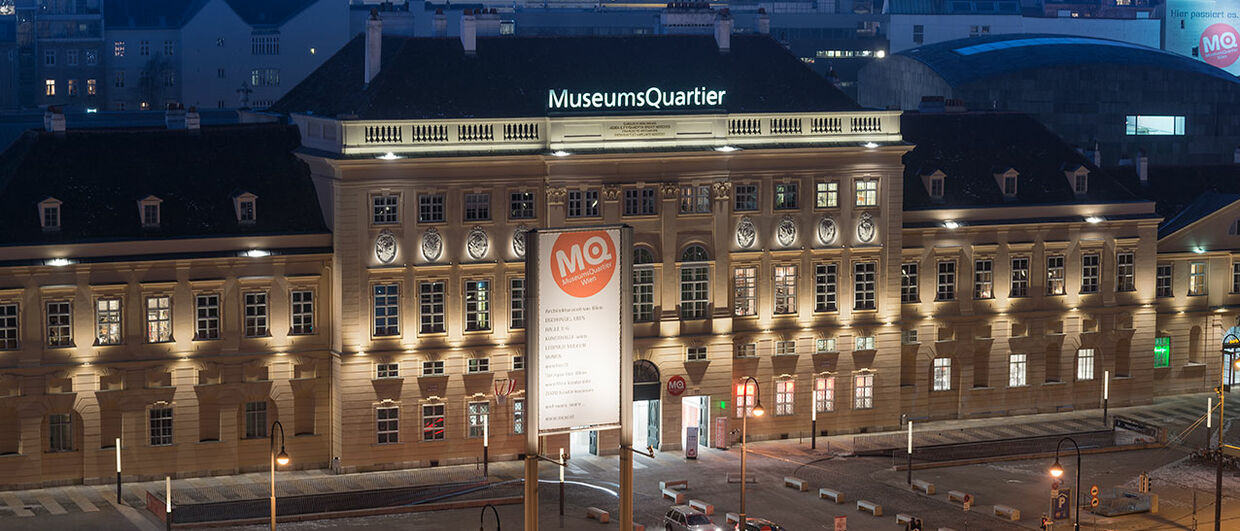 The MuseumsQuartier at night 