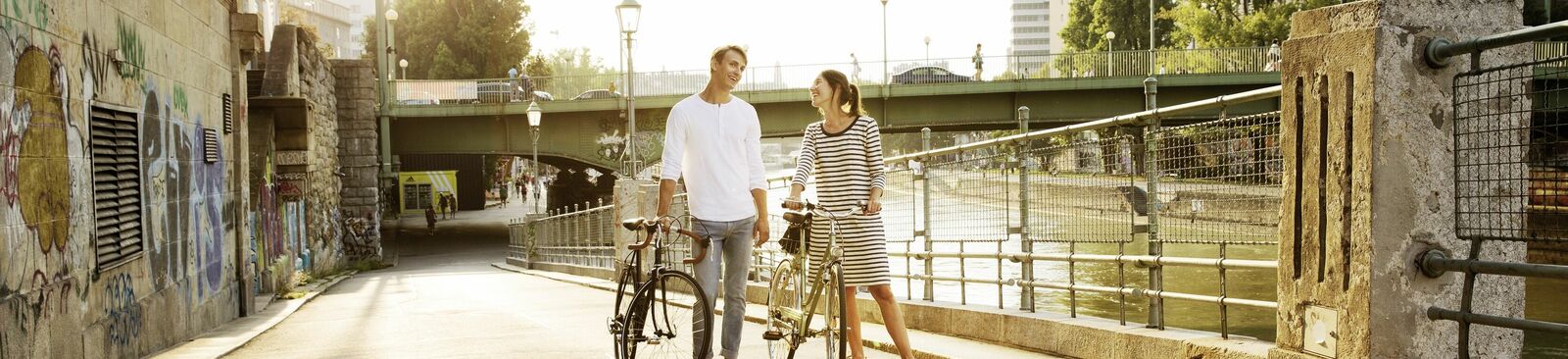Radfahren am Donaukanal