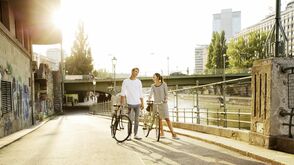 Radfahren am Donaukanal