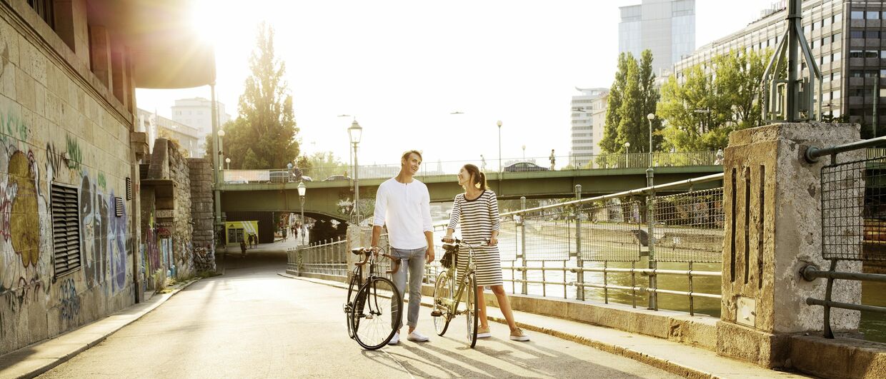 Radfahren am Donaukanal