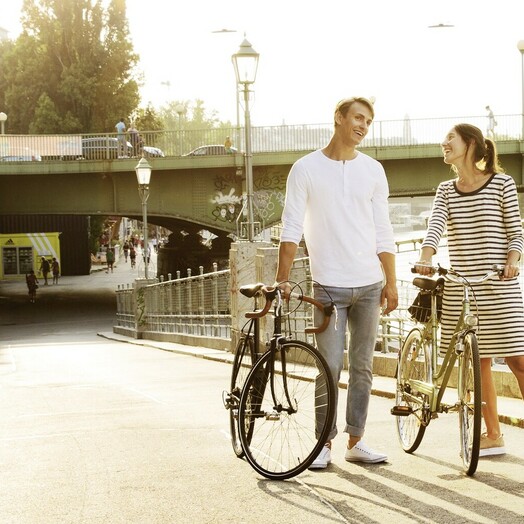 Radfahren am Donaukanal