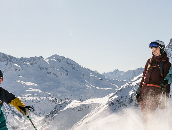 Family skiing in Lech am Arlberg