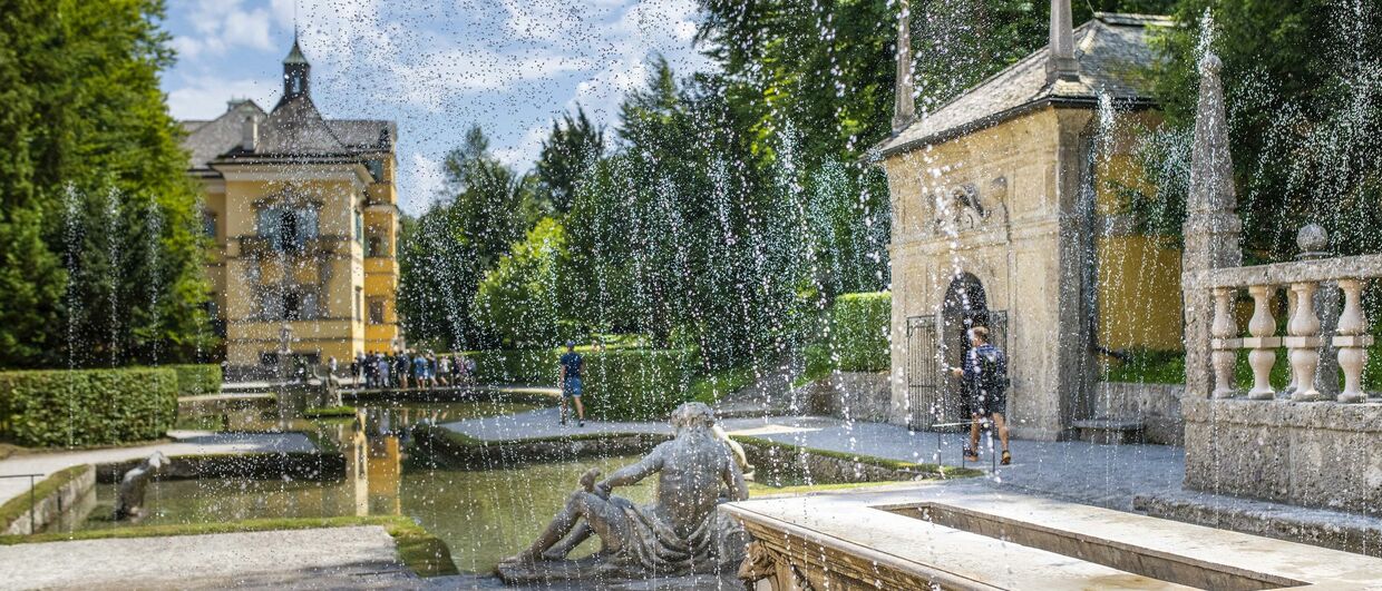 Wasserspiele im Park von Schloss Hellbrunn