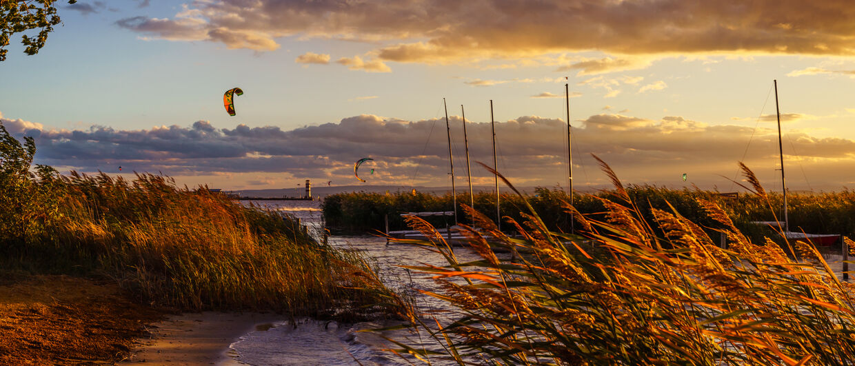 Abendstimmung am Neusiedler See im Burgenland