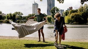 Strandbad Gänsehäufel an der Alten Donau in Wien