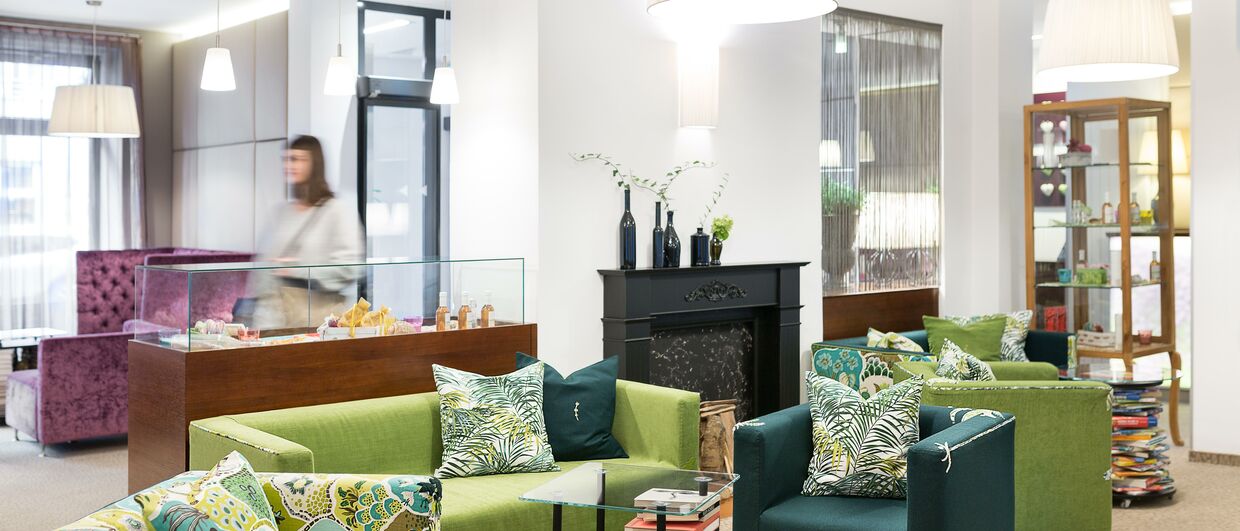 Hotellobby des Boutiquehotel Stadthalle