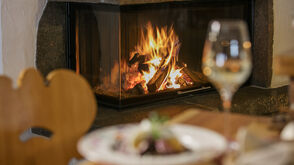 Dinner at a open fireplace