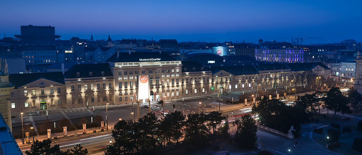 The MuseumsQuartier at night 
