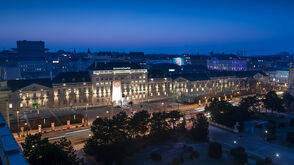 The MuseumsQuartier at night 