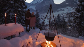Enjoying a nice mulled wine at the camp fire