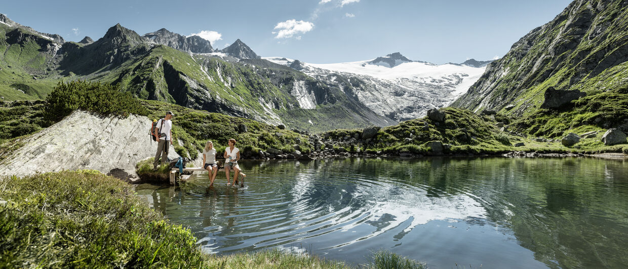 Lovly mountain lake near the Berlinerhut in the Zillertal
